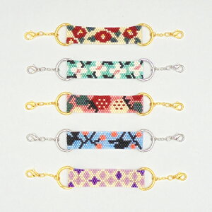 ビーズステッチキット マスクアクセサリー 京・西陣柄マスク留め ビーズステッチ キット ビーズアクセサリー ハンドメイドキット 手づくりキット マスクチャーム マスクバンド