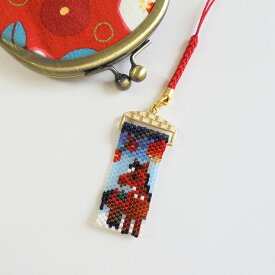 ビーズステッチキット 見返り馬に梅根付け ビーズステッチ キット ビーズキット