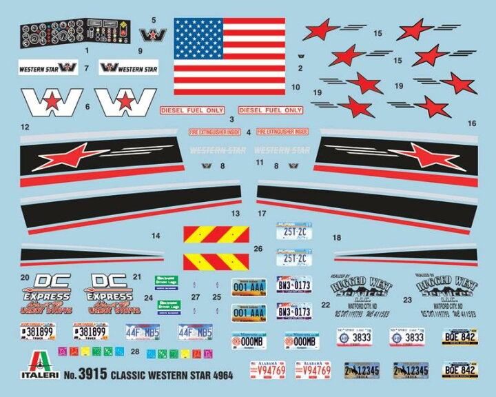 楽天市場】イタレリ 1/24 ウエスタンスター トラクターヘッド IT3915 