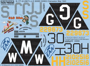 Lbc[hfJ[ 1/48 ėRq B-17G tCOtH[gX Aluminium Overcast EAA, ėRq B-17F tCOtH[gX 305퓬Q 365퓬s Old Bill `FXg May 1943 