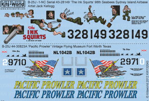 �L�b�c���[���h�f�J�[�� 1/32 �E�ė��R B-25J �~�b�`�F�� The Ink Squirts 1945 �E�ė��R B-25J �~�b�`�F�� Pacific Prowler �e�L�T�X �B�t�H�[�g���[�X �r���e�[�W�t���C���O�t�H�[�g������ KW132043