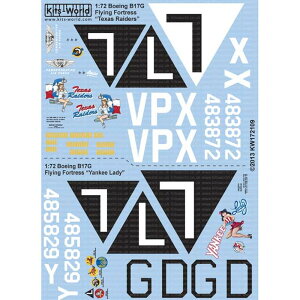 Lbc[hfJ[ 1/72 ėRq B-17G tCOtH[gX =Texas Raiders= / 1/72 ėRq B-17G tCOtH[gX =Yankee Lady= =L= KW172109