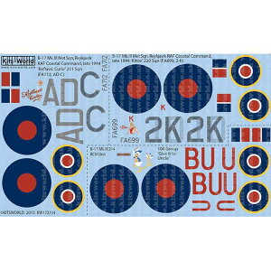 Lbc[hfJ[ 1/72 CMXR B-17Mk.III 214-220-251s fJ[Zbg KW172134