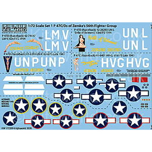 Lbc[h 1/72 WW.II AJR P-47C/D T_[{gnuE[P 56퓬O[v fJ[Zbg 1 KW172209