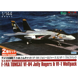 プラッツ 1/144 アメリカ海軍 F-14A トムキャット VF-84 ジョリーロジャース & VF-1 ウルフパック 2機セット PF-66