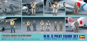 ハセガワ 1/48 日本陸軍 第二次世界大戦 パイロット フィギュア セット プラモデル X48-7