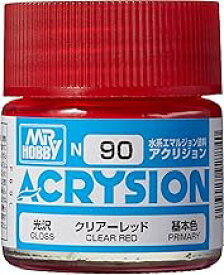 GSI クレオス (GSI Creos) N90 GSIクレオス アクリジョンカラー クリアーレッド 光沢 10ml 模型用塗料 N90