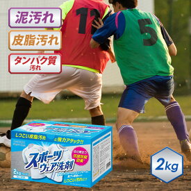 洗濯洗剤 スポーツウェア 粉末洗剤 スポーツ衣類用洗剤 抗菌プラス 1.0kg×2 強力洗浄 抗菌消臭 泥汚れ 汗 血液 無香料 ユニフォーム 練習着 靴下 2kg 【D】