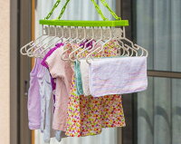 赤ちゃん10連ハンガー88-319ハンガーベビー服赤ちゃんベビー用品シンセーインターナショナルオレンジ・グリーン【D】子供服ベビー服乾燥洗濯物干しベビー衣類一度にたくさん干せる