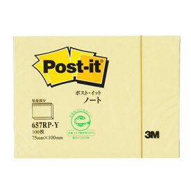 【10個セット】 3M Post-it ポストイット 再生紙 ノート イエロー 3M-657RP-YX10 事務用品 [▲][AS]