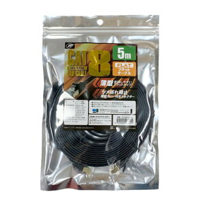 ���{�g���X�g�e�N�m���W�[ CAT.8 �t���b�gLAN�P�[�u�� �ő�40Gbps(40GBASE-T)�Ή� 5m �u���b�N JTLAN8-F50BK [��][AS]