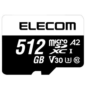 yELECOM / GRz microSD J[h 512GB Class10 UHS-I U3 V30 A2 4K microSDXC Ǎő95MB/s h IPX7 [][EL]