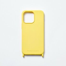 【PHONECKLACE（フォンネックレス）】ストラップホール付きシリコンケース for iPhone 15 Pro イエロー 背面カバー型 スマホケース [▲][R]