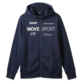 【DESCENTE/デサント】ライトスムーススウェット オーセンティックロゴ フルジップフーディー NV ネイビー Mサイズ トレーニング 軽量 DMMWJF20 [▲][ZX]