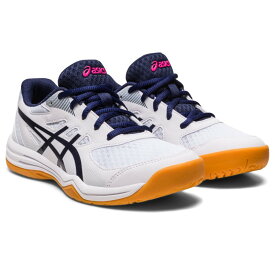 【asics/アシックス】UPCOURT 5 GS ホワイト/ピーコート 22.5cm 室内 スポーツ用 シューズ キッズ 1074A039 [▲][ZX]