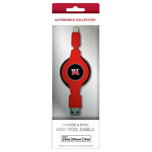 NISSAN CZXi GT-R CHARGE & SYNC USB REEL CABLE FOR IPHONE RED NRMUJ-RRD Y X}[gtH [d[][AS]