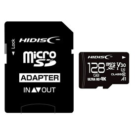 HIDISC 超高速microSDXCカード 128GB CLASS10 UHS-I Speed class3, A1対応 HDMCSDX128GCL10V30 [▲][AS]