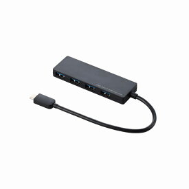 【ELECOM(エレコム)】USB3.1(Gen1)HUB Type-C Aメス4ポート バスパワー 15cmケーブル ブラック[▲][EL]