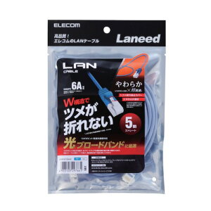 yELECOM(GR)z炩LANP[u CAT6A ܐ܂h~ 5.0m u[[][EL]