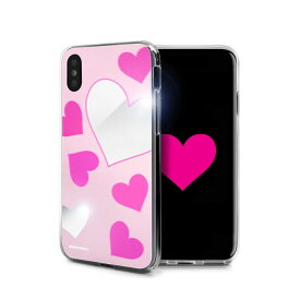 【dreamplus（ドリームプラス）】背面カバー型スマホケース iPhone XS / X Heart MIRROR CASE ピンク スマートフォンケース スマホケース[▲][R]