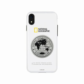 【National Geographic(ナショナルジオグラフィック)】背面カバー型スマホケース iPhone XR Global Seal Metal-Deco Case ホワイト スマートフォンケース スマホケース[▲][R]