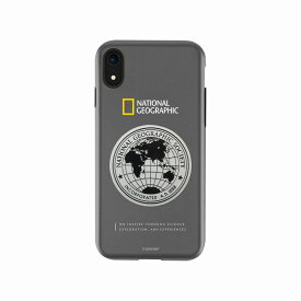 【National Geographic(ナショナルジオグラフィック)】背面カバー型スマホケース iPhone XR Global Seal Metal-Deco Case グレー スマートフォンケース スマホケース[▲][R]
