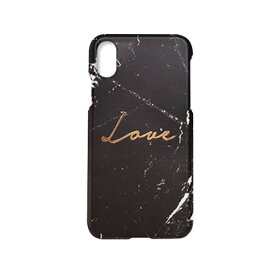 【Happymori（ハッピーモリ）】背面カバー型スマホケース iPhone XS / X Marble love Bar ブラック スマートフォンケース スマホケース[▲][R]