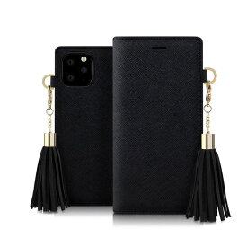 【dreamplus（ドリームプラス）】iPhone 11 Pro Tassel Jacket ブラック スマートフォンケース スマホケース 手帳型ケース[▲][R]