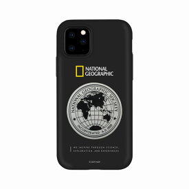 【National Geographic(ナショナル ジオグラフィック)】iPhone 11 Pro Max Global Seal Metal-Deco Case ブラック 背面カバー型 スマートフォンケース スマホケース[▲][R]