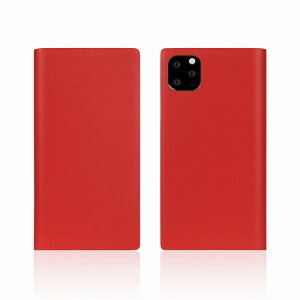 【SLG Design（エスエルジーデザイン）】iPhone 11 Pro Calf Skin Leather Diary レッド スマートフォンケース スマホケース 手帳型ケース[▲][R]