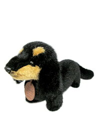 日本製 グレイスフル ダックスフンド S ブラック&タン 立ちポーズ ぬいぐるみ 犬 高さ19cm I-6860*