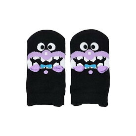 [盆期間8/12-15営業中] キッズ アンパンマン パペット スニーカー丈 ソックス 靴下 13-19cm(BK-ブラック、13-19cm) 新品 *即納