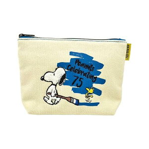 スヌーピー 75thセレブレーション サガラ化粧ポーチ グッズ おもちゃ ぬいぐるみ 新品 *