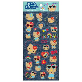 [クリスマス完売予想] 正規品 カミオジャパン ハローキティ デニムステッカー シール 日焼け グッズ 新品 * 即納