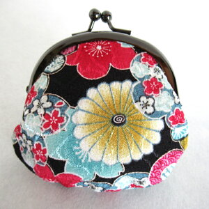 【 小銭入れ 】かわいい和柄(花づくし)(3色)2.6寸 丸型縮緬  人気  可愛い  かわいい  おしゃれ  御朱印帳 がま口