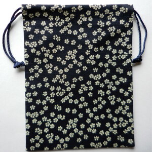 【  巾着  】藍色小紋柄(小桜)(柄;2種)(朱印帳/御朱印帳袋)