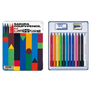 サクラクレパス クーピーペンシル12色(缶入り) 12色セット 【FY12】