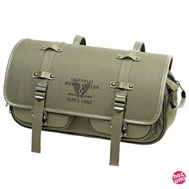 デグナー(DEGNER) ミリタリーテイストマフラー側対応テキスタイルサドルバッグ/MILITARY TASTE TEXTILE SADDLEBAG カーキ NB-183