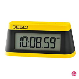 セイコークロック(Seiko Clock) 目覚まし時計 置き時計 デジタル スポーツタイマーデザイン 黄・一部黒 58×130×47mm SQ818Y