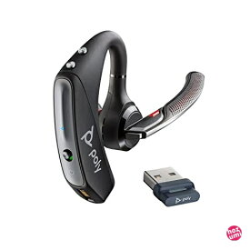 PLANTRONICS Poly(ポリー) Voyager 5200 UC Bluetooth ワイヤレスヘッドセット 片耳 モノラルイヤホンタイプ PC接続用 BT700ドングル 専用充電ケース付属 ノイズキャンセリングマイク PC/スマ