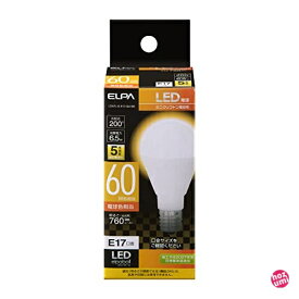 エルパ LED電球 ミニクリプトン球形 口金E17 60W形 電球色 LDA7L-G-E17-G4106