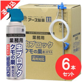 あす楽 業務用虫ブロッククモの巣窓・ガラス 550ml×6本セット クモの巣予防 カメムシ ユスリカ対策 殺虫剤 1mの専用アンテナノズル付き 営巣防止 壁面 軒下