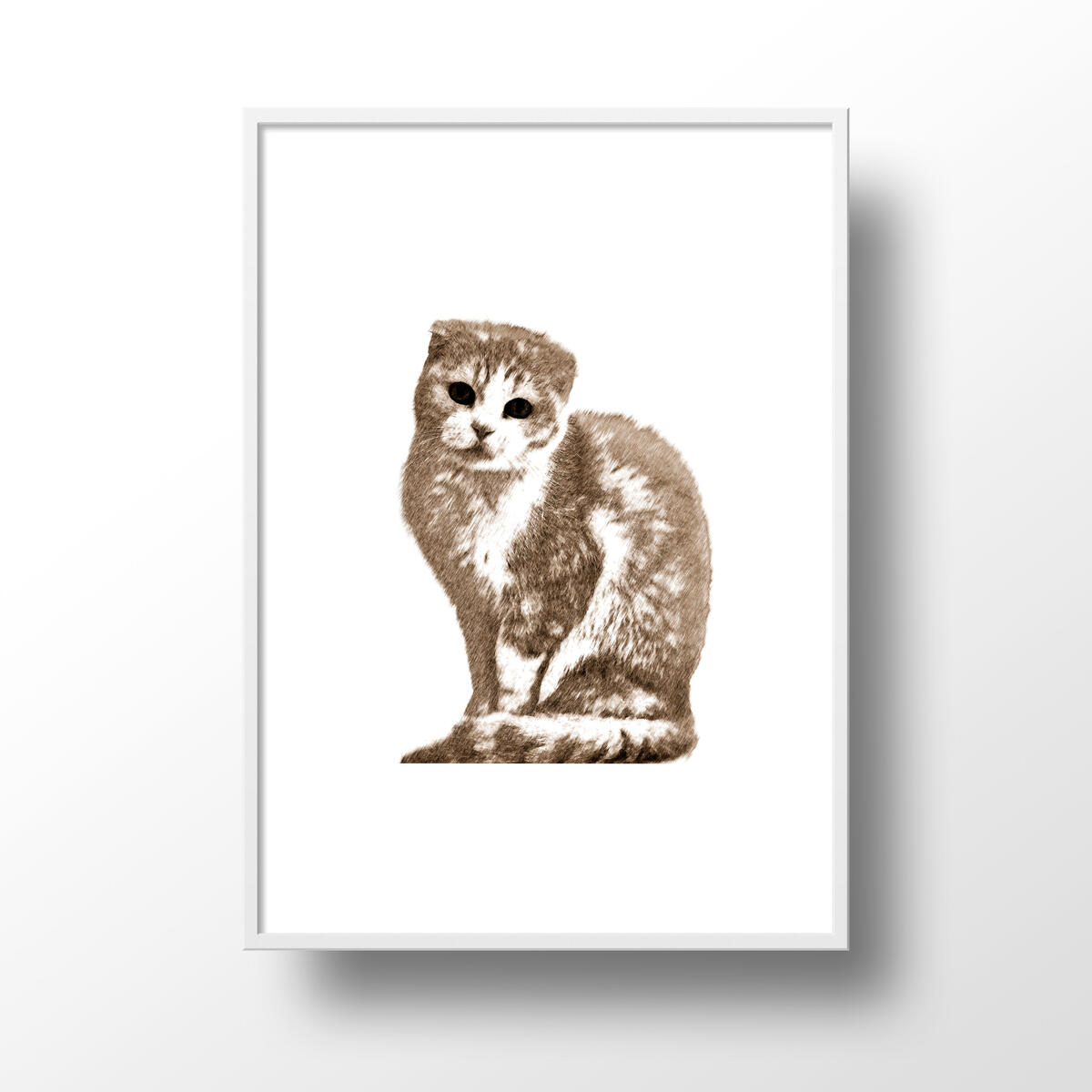 動物 アートポスター かわいい A3 おしゃれ シンプル 猫 北欧 スコティッシュフォールド モノクロ 絵 雑貨 アートプリント ポスター デザイン インテリア アート Scottish Fold Cat Phenixsalonstx Com