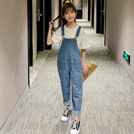 韓国子供服 女の子 オーバーオール デニム 春服 デニム 春着 秋着 キッズ オーバーオール ボトムス パンツ ゆったり 可愛い 通園 通学 大人気 110cm 120cm 130cm 140cm 150cm 160 170cm