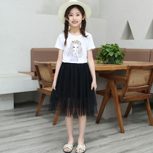 韓国子供服 女の子 セットアップ 夏服 Tシャツ スカート 2点セット