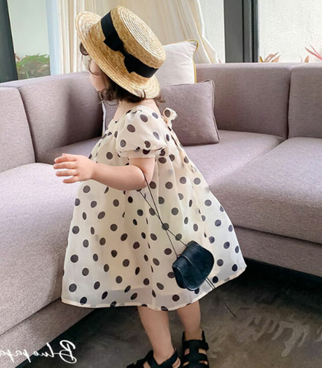 楽天市場 ワンピース 女の子 ベビー 夏ワンピ 半袖 水玉柄 ゆったり 韓国子供服 ガールズ 女児用 ベビー服 子供ワンピ 可愛い ドット柄 夏着 通園 通学 旅行 リゾート ページュ 90cm 100cm 110cm 1cm 130cm Hohoemimarket