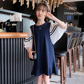 楽天市場 ネイビー ワンピース 柄ストライプ キッズ ベビー マタニティ の通販