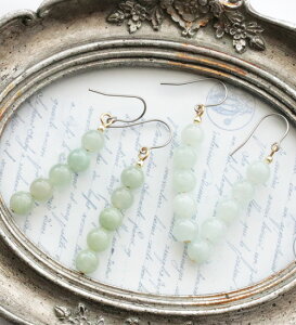 本翡翠 ヘマタイト ピアス チタンフック