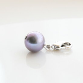 【在庫処分品】　チャーム　シェルパール　約10mm　ライトパープル　真鍮金具
