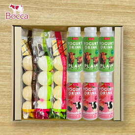 【送料無料】Bocca プリン4個入3種＆飲むヨーグルト6本セット＜N＞ 牧家 白いプリン クレームブリュレ 塩キャラメル 北海道 工場直送 ギフト 贈り物 お中元 お歳暮 送料無料